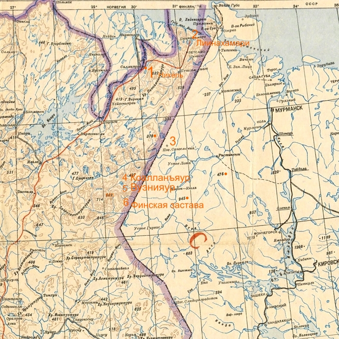 Граница ссср финляндия до 1939 года подробная карта