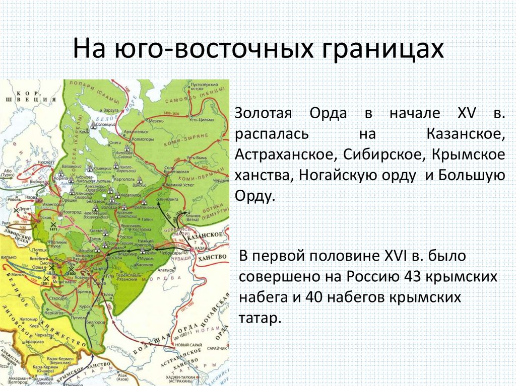 Внешняя политика российского государства в 16 веке