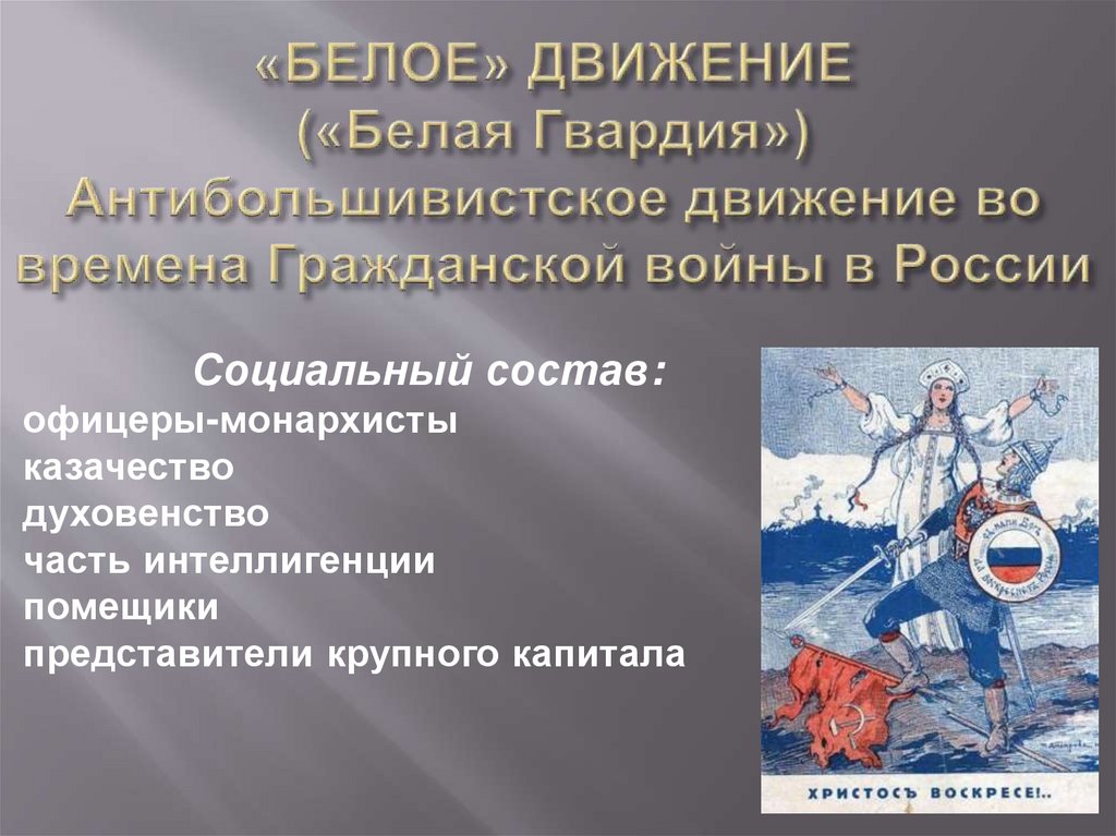 Гражданские движения в россии. Белое движение. Белое движение в России.