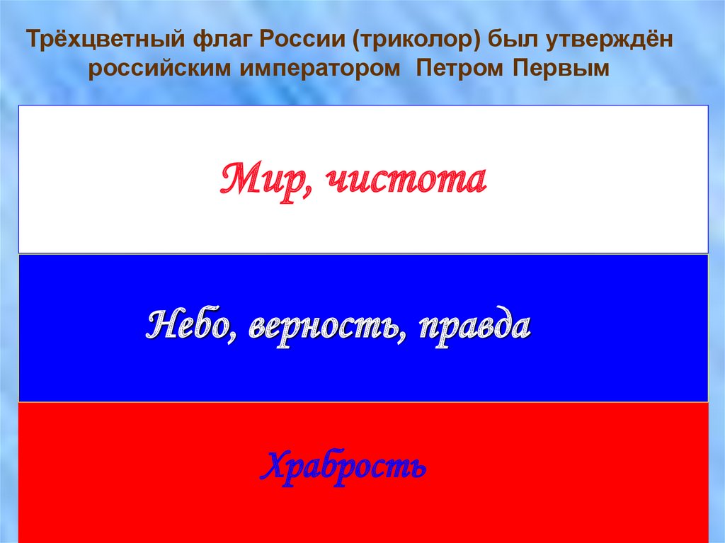 Что значит российская. Флаг РФ обозначение цветов. Расшифровка флага России. Значение цветов флага России. Что означает флаг России.