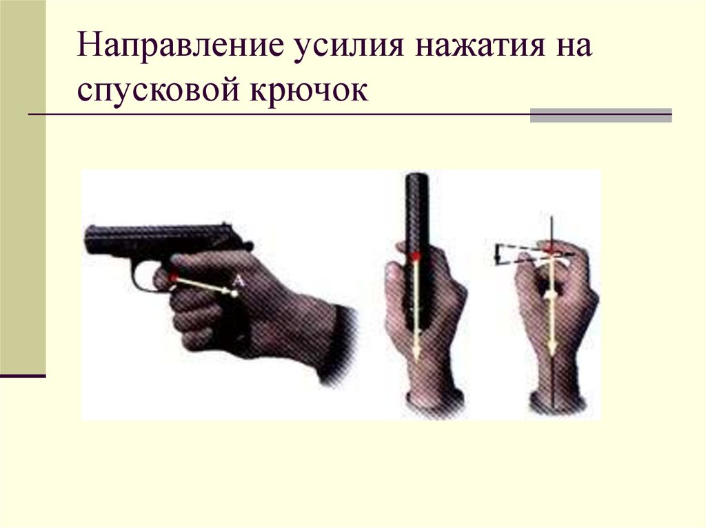 Усилие спускового крючка. Нажатие на спусковой крючок пневматической винтовки. Правильный хват пистолета ПМ.