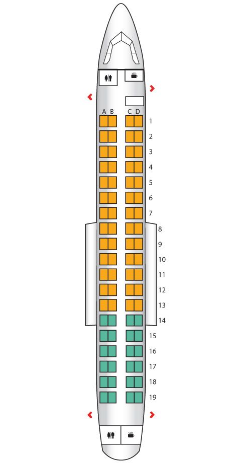 Embraer erj 170 схема салона