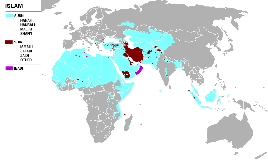 Татары сунниты или шииты. Сунниты и шииты на карте. Шииты и сунниты на карте мира. Мусульмане шииты и сунниты на карте мира. Карта мусульмане сунниты шииты.