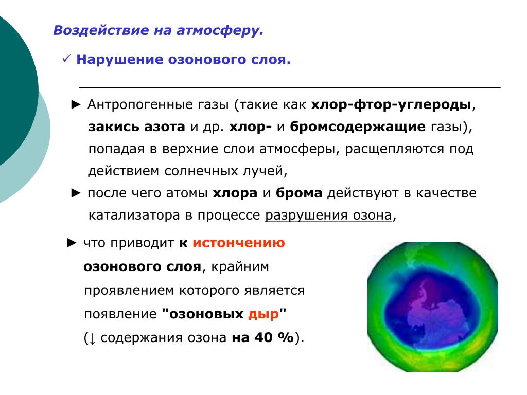 Озоновый слой в верхних слоях атмосферы. Нарушение озонового слоя. Антропогенное нарушение озонового слоя. Антропогенное воздействие на озоновый слой. Хлор и озоновый слой.