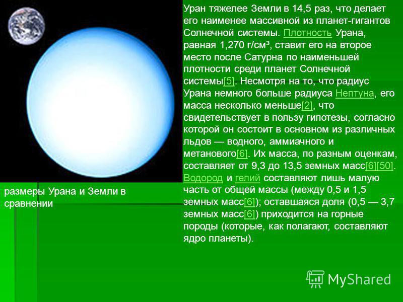 Диаметр планеты Уран. Диаметр урана в диаметрах земли. Плотность урана. Уран и земля сравнение.
