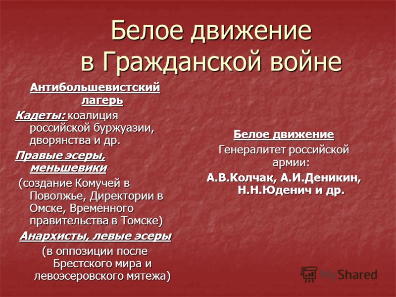 Белое движение проект