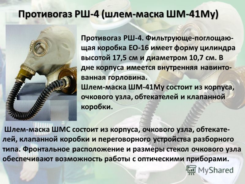 Виды противогазов и их назначение презентация