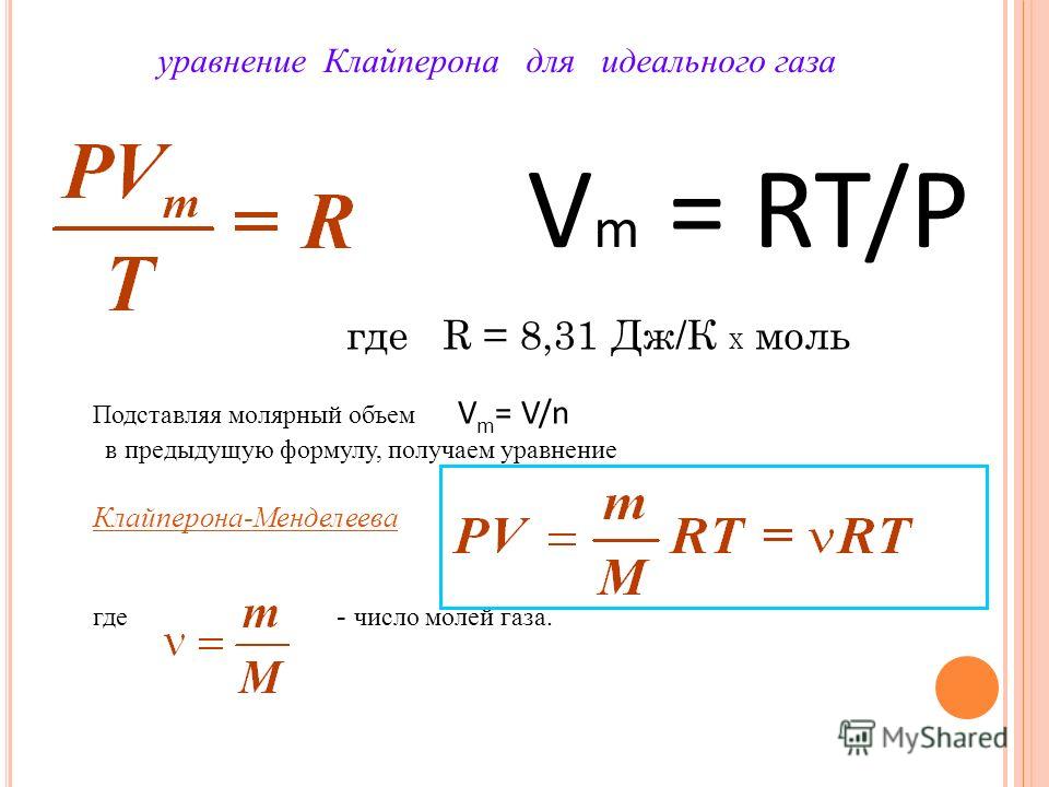 Количество вещества идеального газа