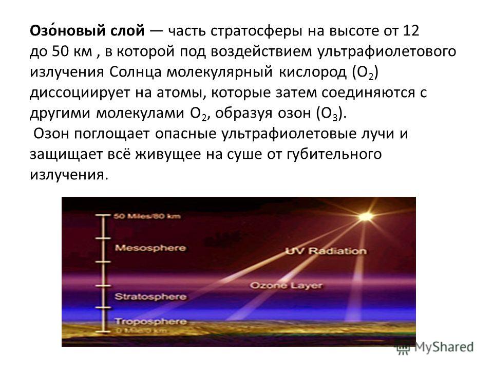 Озоновый слой является необходимым условием существования биосферы