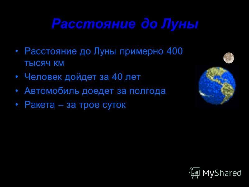 Расстояние между землей и луной