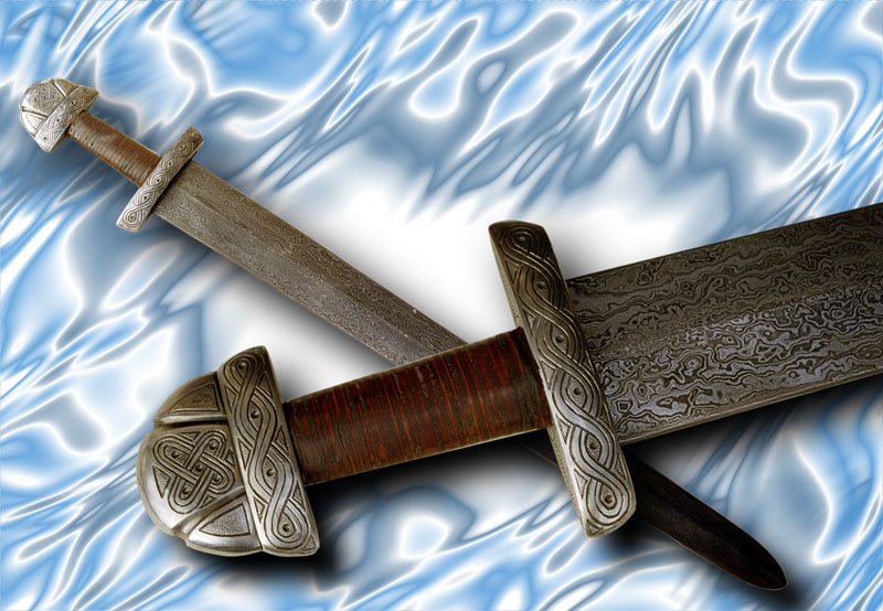 Античная сталь. Меч каролинг Дамаск. Харалужный меч. Дамасская сталь меч древний.