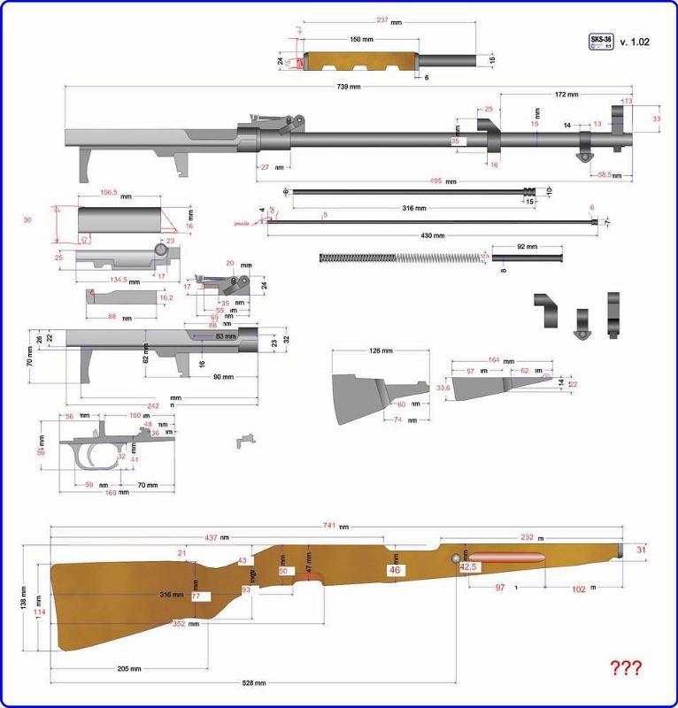 Карабин скс чертеж