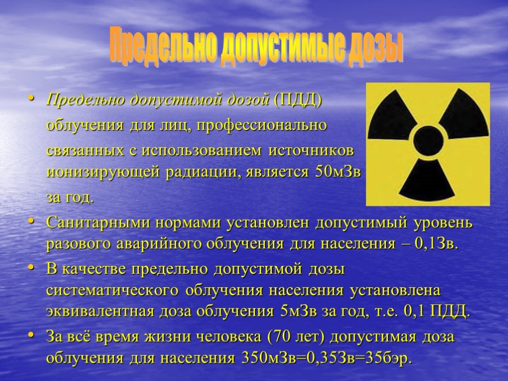 Сколько исчезает радиация. ПДД радиации для человека.