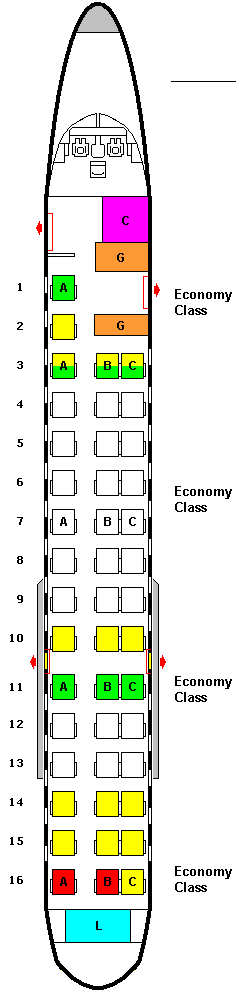 Embraer rg170 схема салона