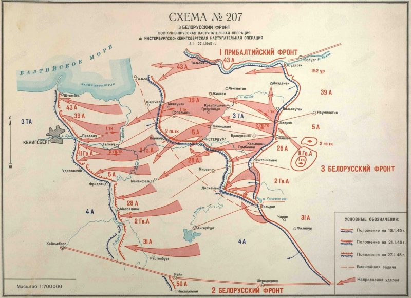 На схеме обозначены действия красной армии в ходе восточно прусской операции