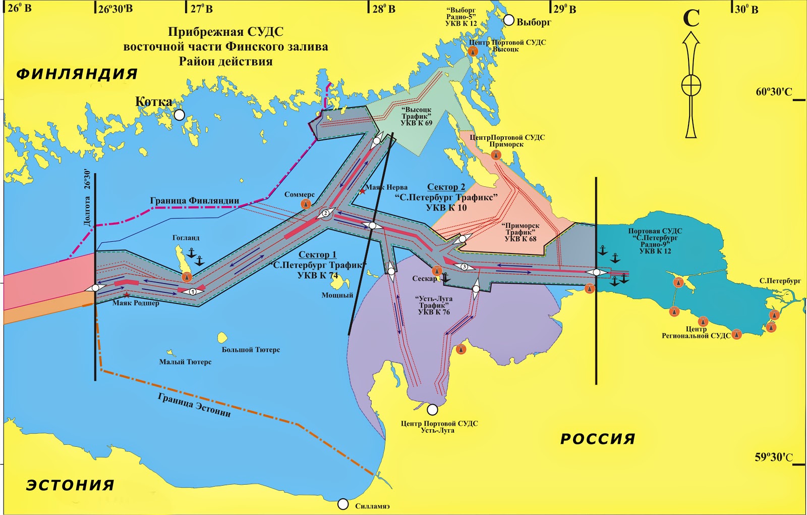 карта в россии на море