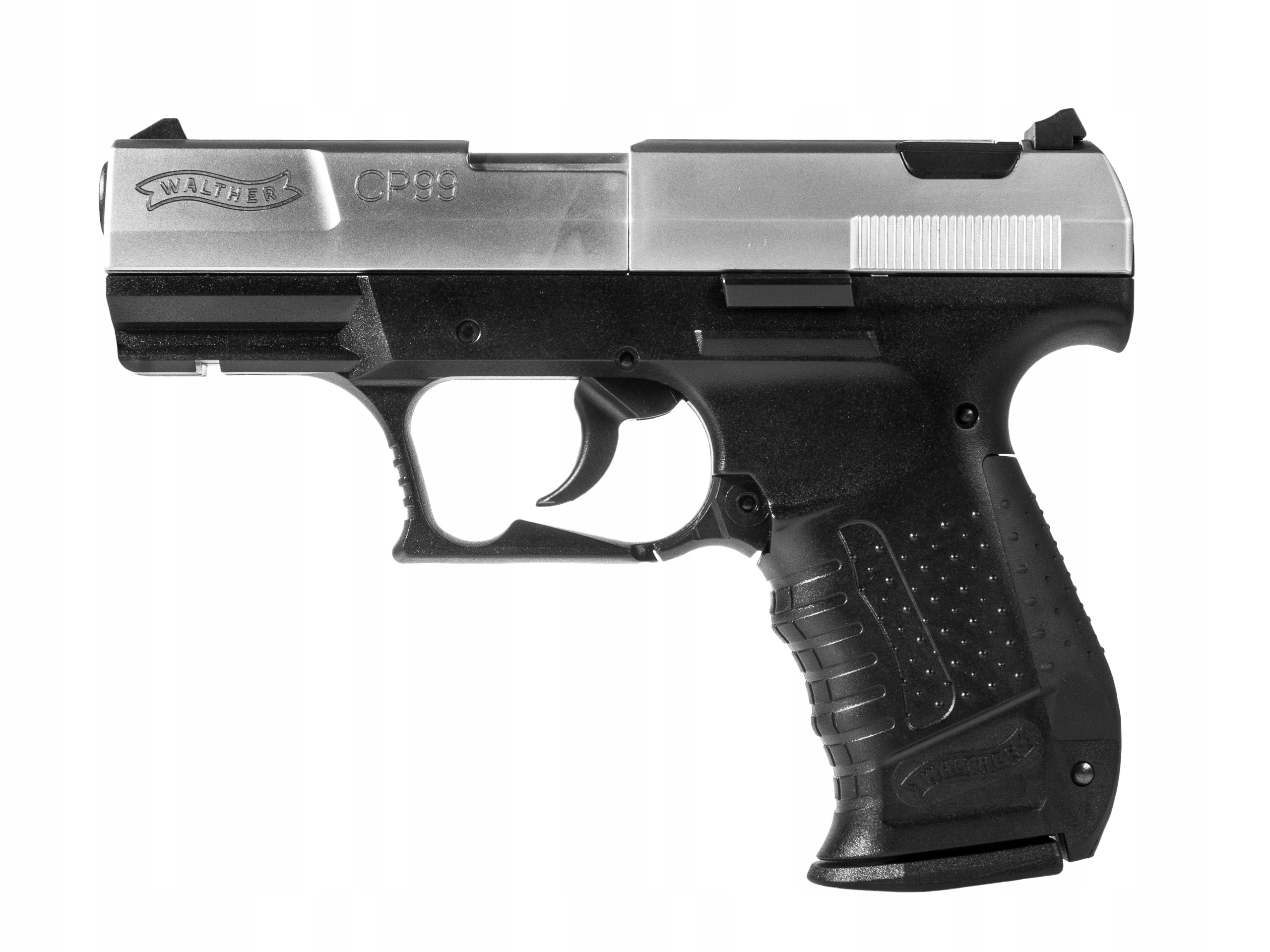 Пистолета отзывы. Пневматический пистолет Walther cp99. Манжеты к пневматике Walther cp99. SCP 99. Вальтер с пластиковым прикладом.