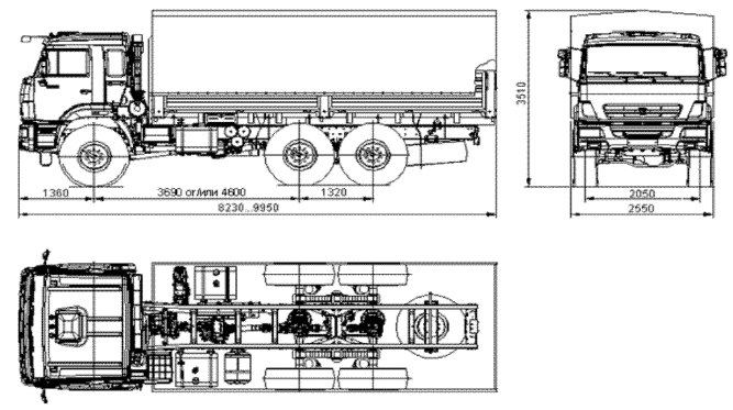 Размер тента камаз 53501