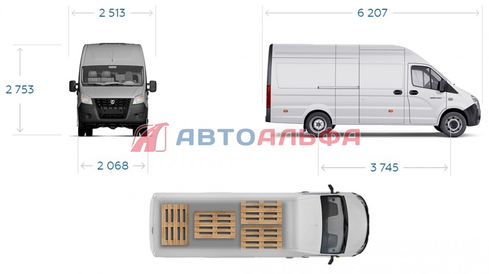 габариты газель некст цельнометаллический
