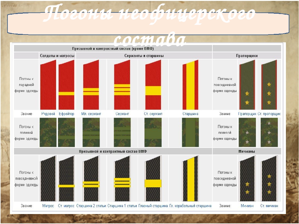 Сухопутный мичман 9 букв сканворд. Воинские звания военнослужащих вс РФ погоны. Полевые погоны армии РФ. Младший сержант погоны в армии РФ. Полевые звания армии РФ.