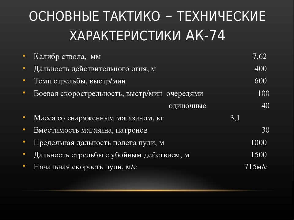 ТТХ автомата Калашникова 5.45. АКМ-74 технические характеристики. Тактика характеристики АК-74. Назначение свойства ак 74