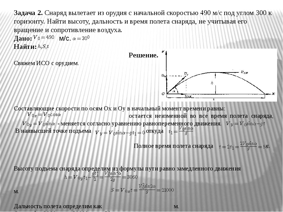 Угол максимальной дальности полета. Снаряд вылетевший из орудия под углом к горизонту. Скорость полета снаряда из пушки. Определите дальность полета снаряда. Начальная скорость снаряда.