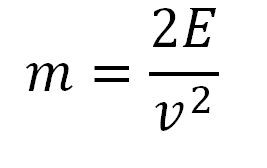 формула вычисления массы по дульной энергии