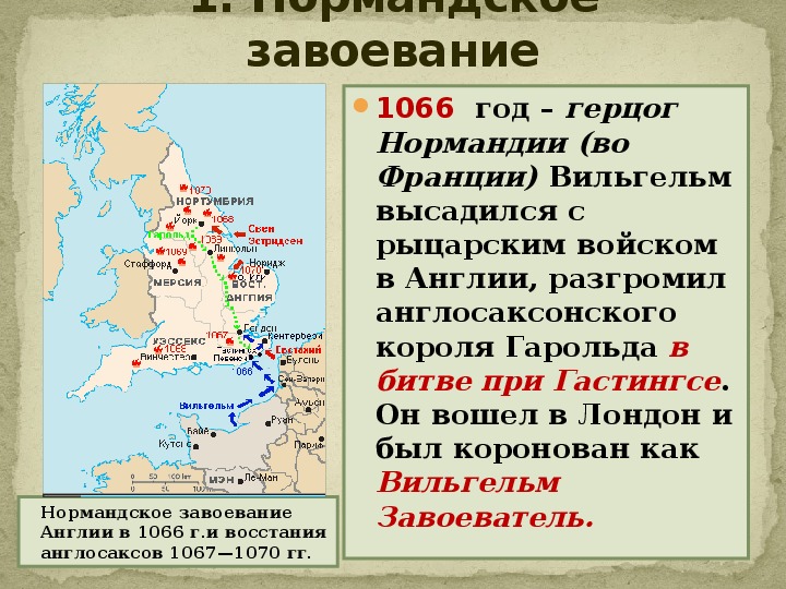 В чем состояли главные нормандского завоевания англии