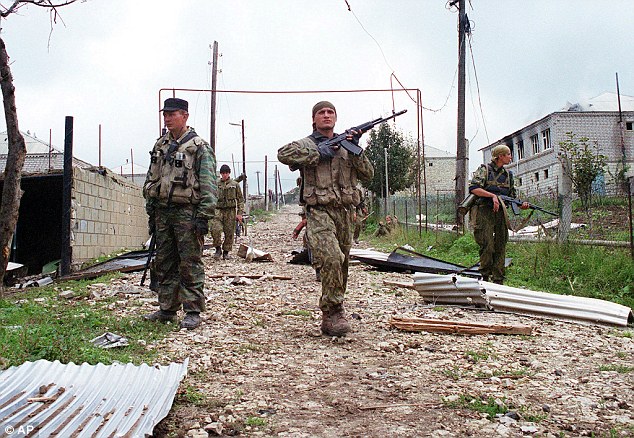 The GRU in 1997 was believed to have 25,000 Spetsnaz special forces soldiers, such as these operating in Dagestan in September 1999 hunting for Islamic militants 