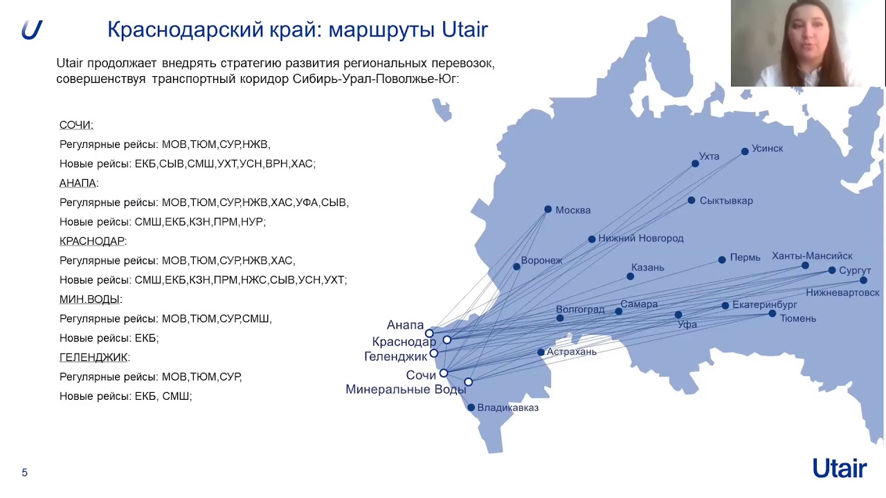 Ютэйр карта полетов