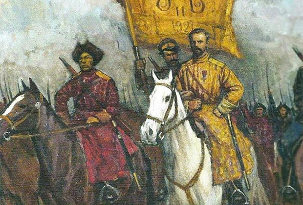 Картина Дмитрия Шмарина «Барон Унгерн — За Веру, Царя и Отечество»