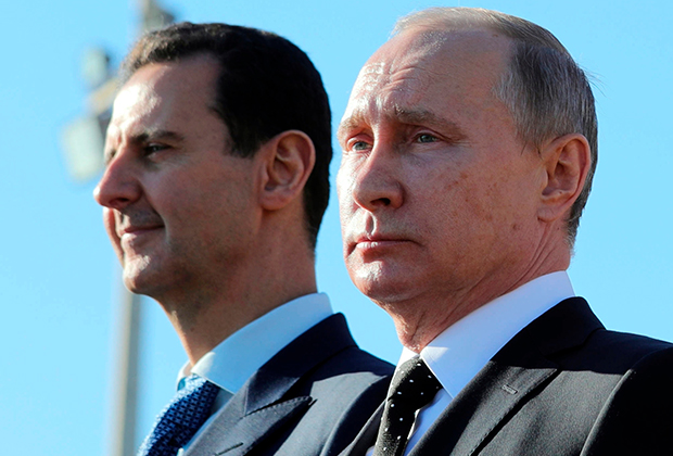 Президенты Сирии и России Башар Асад и Владимир Путин
