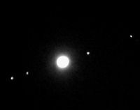 Галилеевы спутники Юпитера - вид в бинокль.