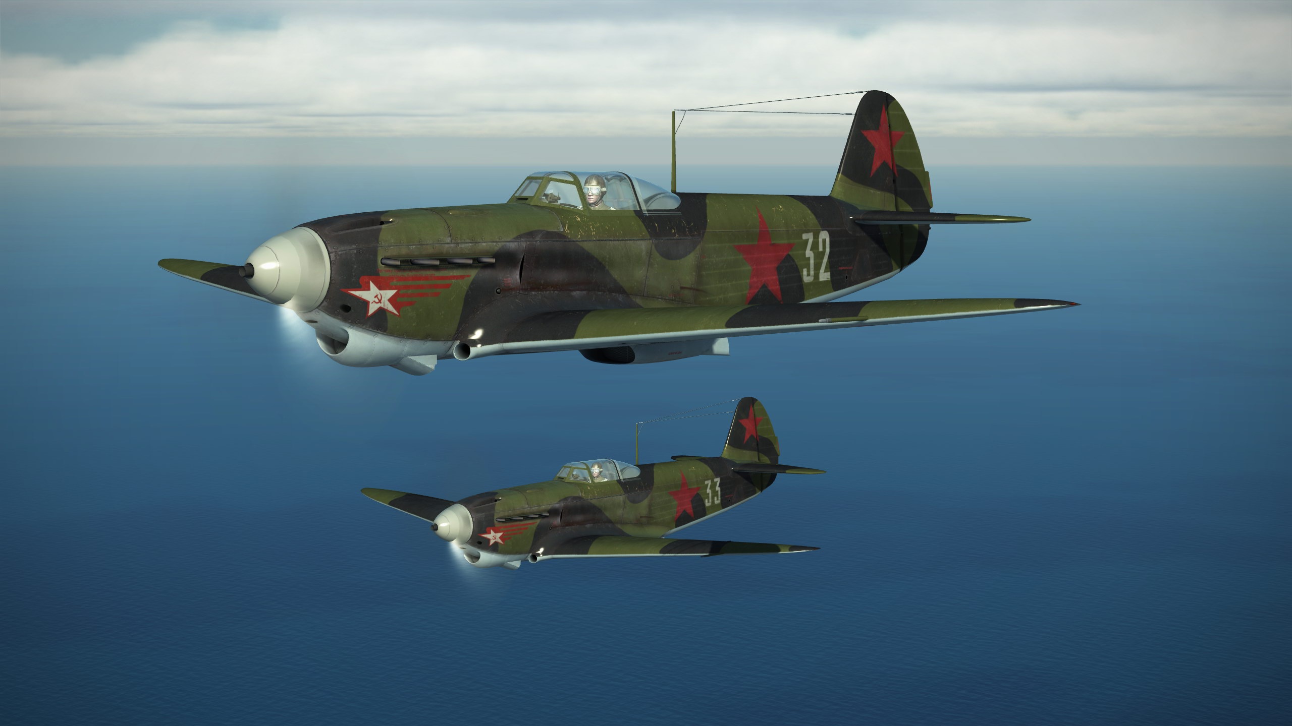 Як-1Б, 1943 год. Данные варианты текстур, воссоздающие исторические окраски самолётов, выполнены Максимом Брянским.