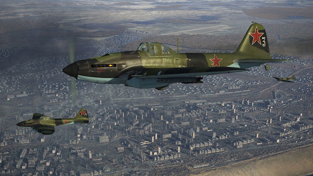Штурмовик Ил-2 с реактивными снарядами во время Великой Отечественной войны. Данные варианты текстур, воссоздающие исторические окраски самолетов, выполнены Максимом Брянским.