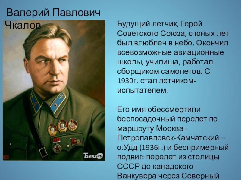 Информация о известных людях. Чкалов герой советского Союза.