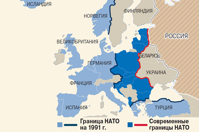 Карта расширения нато по годам