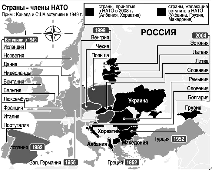 Границы нато 97 года карта