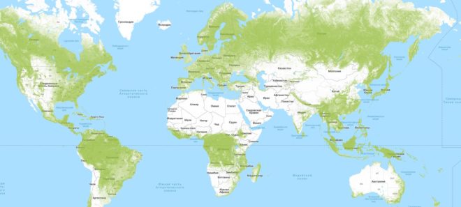 Карта лесов нашей планеты