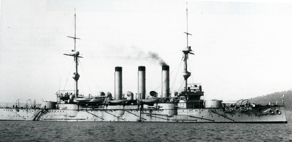 ​Броненосный крейсер «Ивате», 1901 год Источник – kreiser.unoforum.ru - Бой в Корейском проливе 