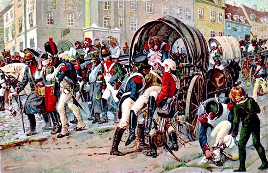 ​Раненые в Лейпциге, 19 октября 1813 года. Почтовая открытка Источник: pro100-mica.dreamwidth.org - «Битва народов»: как это было 