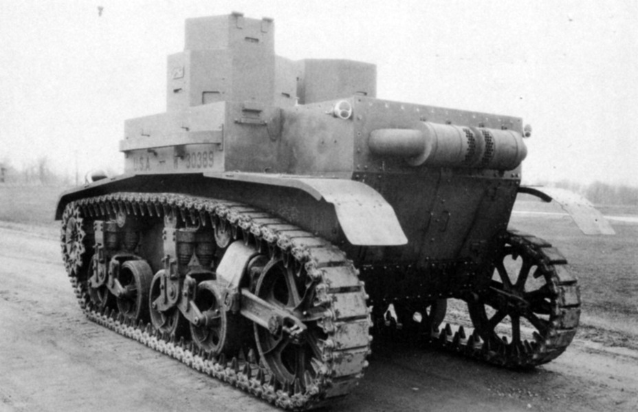 ​Light Tank M2A3E3 на испытаниях, январь 1941 года. Основные изменения претерпела кормовая часть корпуса, а также ходовая часть - Двуглавая лёгкость 