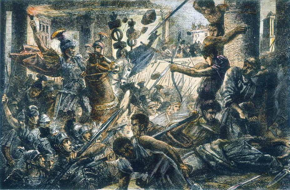 ​Битва у Коллинских ворот, 82 год до н. э. Гравюра по дереву, ХІХ век - Последний диктатор республиканской эпохи 