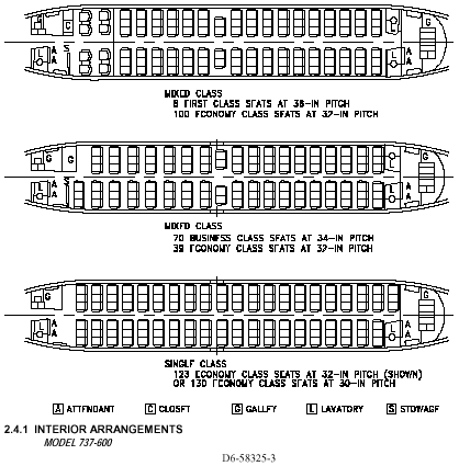 737 600 схема салона