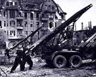 Photograph showing Russian soldiers operating a rocket launcher, Berlin