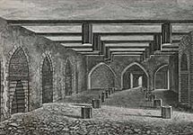 Drawing of the lower ground floor vault of the House of Lords where the gunpowder was stored