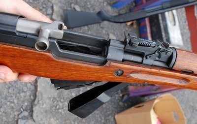SKS carbine with bolt open
