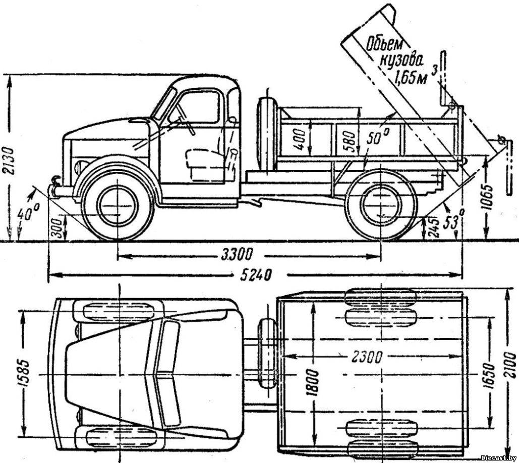 Чертеж 53. Габариты кузова ЗИЛ 130. Габариты ЗИЛ 130 самосвал. Габариты кузова ГАЗ 53 самосвал. Размер кузова ЗИЛ 130.