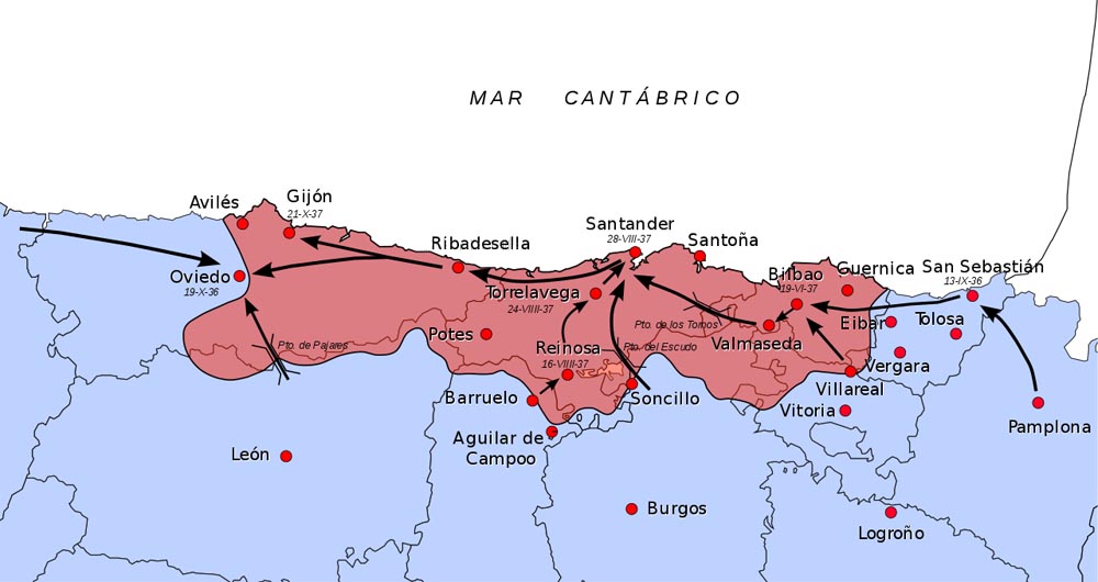 Северная кампания в ходе Гражданской войны в Испании (март - сентябрь 1937 г.)