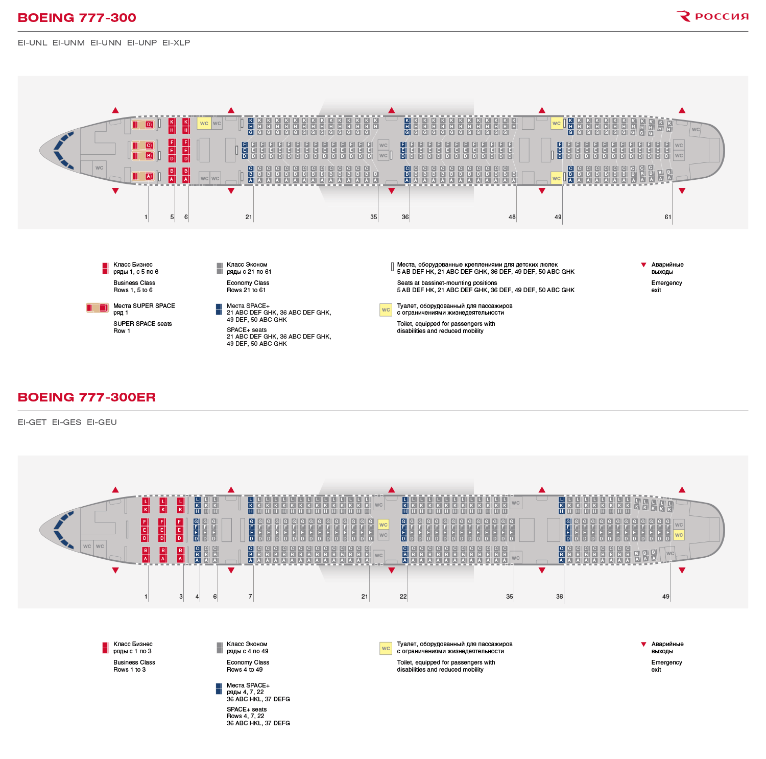 Boeing 777 расположение